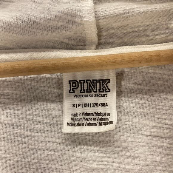 Victoria's Secret Hoodie Women S Small White Hooded Long Sleeve Cotton Casual - Picture 5 of 9